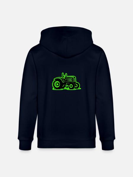 Tractor Agriculture Icon - Stanley/Stella CULTIVATOR Unisex Organic Hooded Jacket - navy