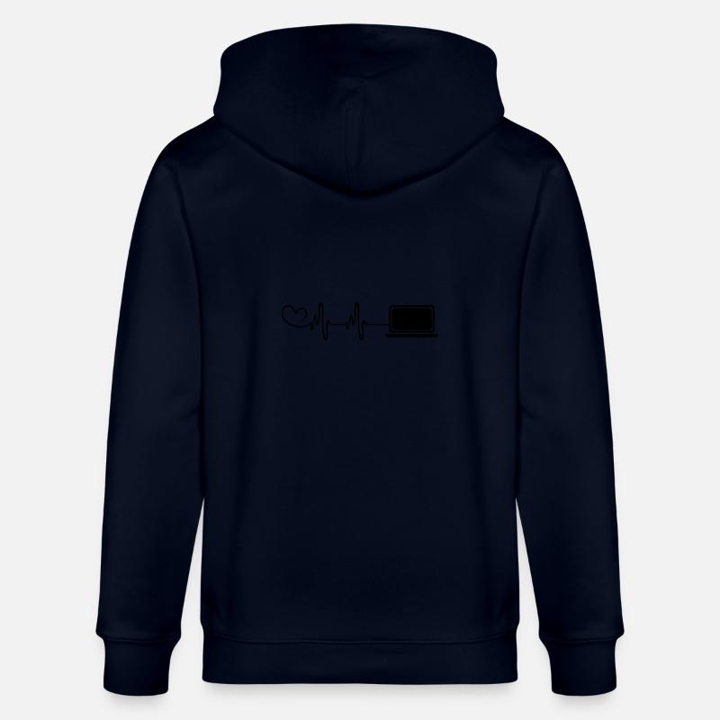 Laptop Herz Puls Pc Programmierer - Stanley/Stella Unisex Bio-Kapuzenjacke CULTIVATOR  - Navy