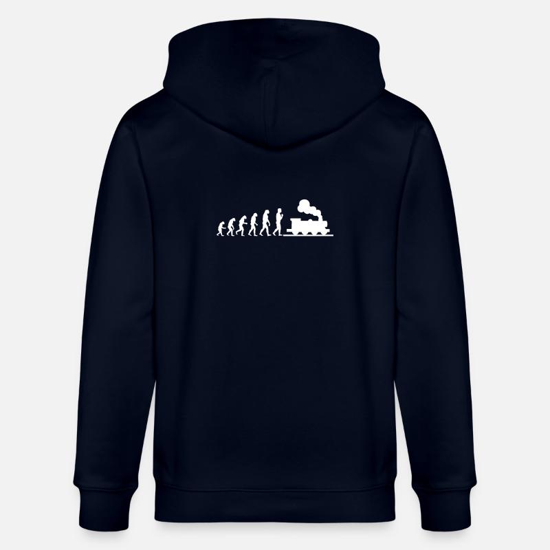 Evolution locomotive driver - Stanley/Stella CULTIVATOR Unisex Organic Hooded Jacket - navy