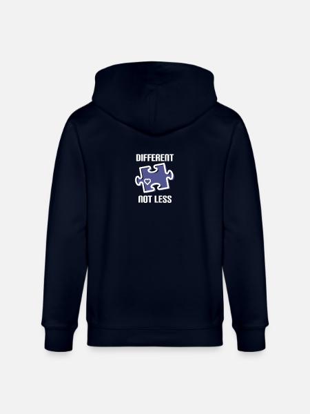 DIFFERENT - NOT LESS! autism - Stanley/Stella CULTIVATOR Unisex Organic Hooded Jacket - navy