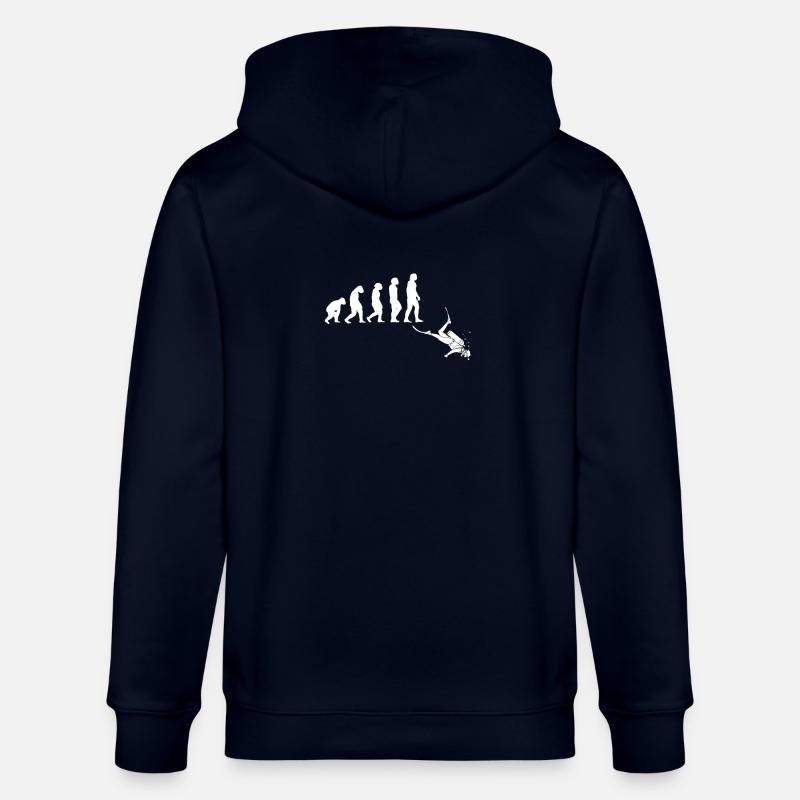 Tshirt évolution plongeur - Veste à capuche bio CULTIVATOR Stanley/Stella Unisexe - marine