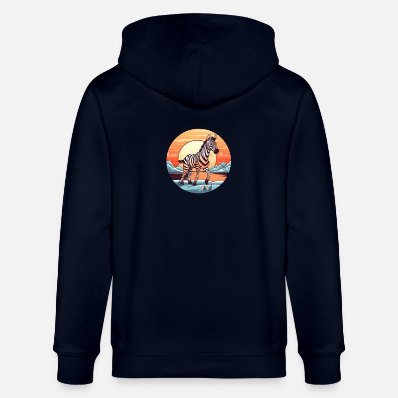 Zebra Coucher de soleil - Veste à capuche bio CULTIVATOR Stanley/Stella Unisexe - marine