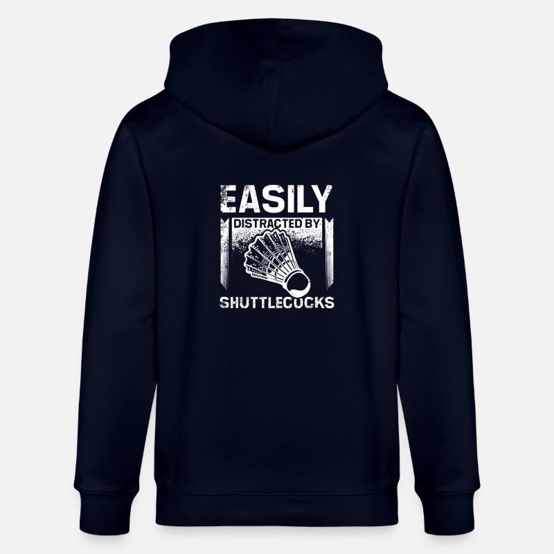 Easily distracted by badminton shuttlecocks - Stanley/Stella Unisex Bio-Kapuzenjacke CULTIVATOR  - Navy