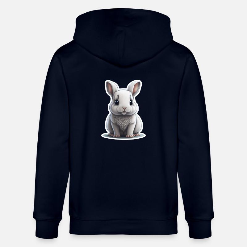 Rabbit Rabbit Bunny Floppy Ear - Stanley/Stella CULTIVATOR  Unisex Organic Hooded Jacket - navy