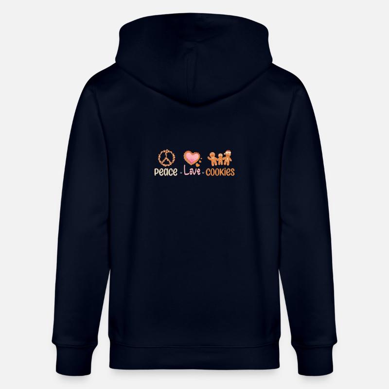 Paix amour biscuits de Noël - Veste à capuche bio CULTIVATOR Stanley/Stella Unisexe - marine