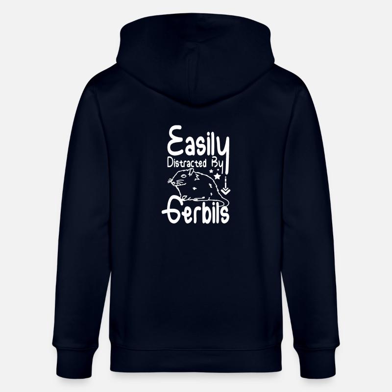 Facilement distrait par les gerbilles - Veste à capuche bio CULTIVATOR Stanley/Stella Unisexe - marine