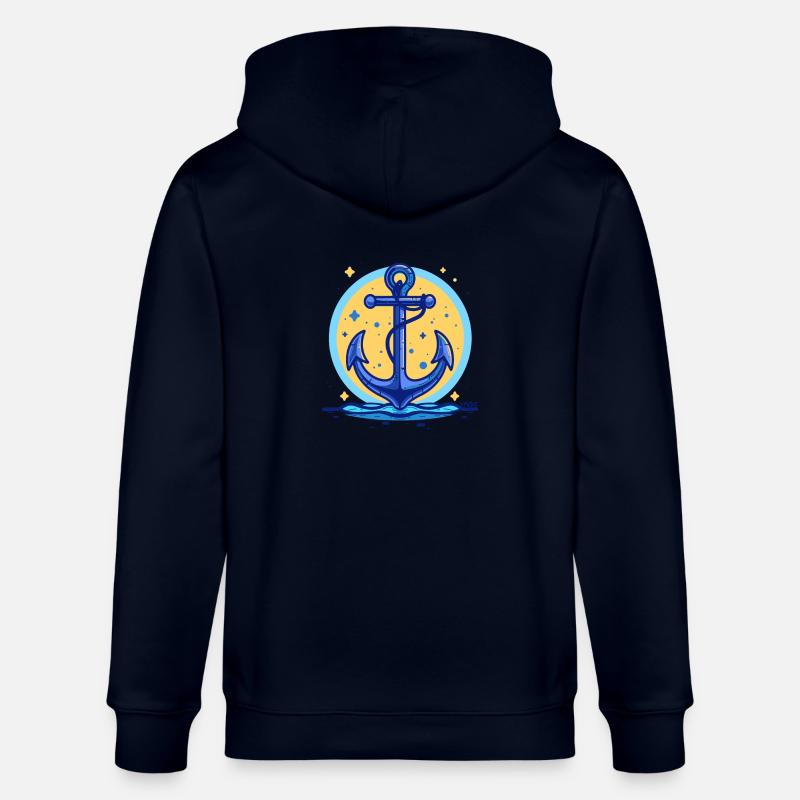 Blauer Schiffsanker, Symbol Schiff Anker - Stanley/Stella Unisex Bio-Kapuzenjacke CULTIVATOR  - Navy