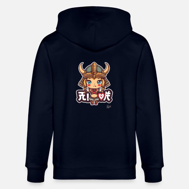 mignon chibi barbare viking fille - Veste à capuche bio CULTIVATOR Stanley/Stella Unisexe - marine