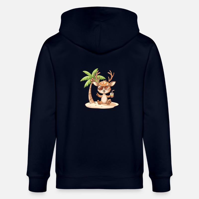 Hirsch Sommer Strand Comic - Stanley/Stella Unisex Bio-Kapuzenjacke CULTIVATOR - Navy