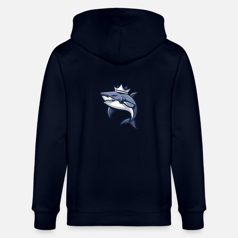 Couronne de bande dessinée requin - Veste à capuche bio CULTIVATOR Stanley/Stella Unisexe - marine
