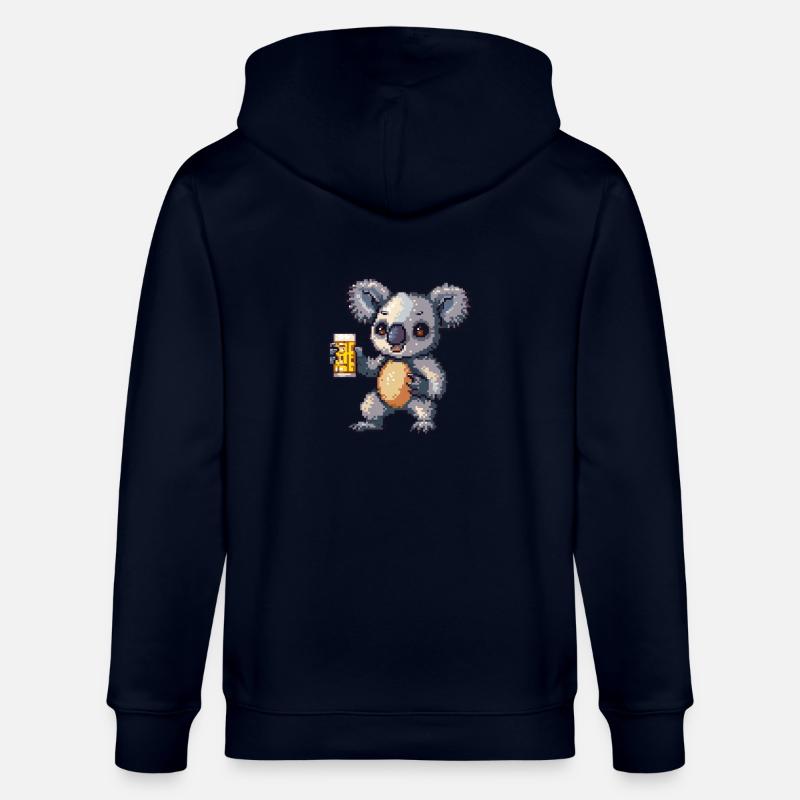 Koala Bier Pixel - Stanley/Stella Unisex Bio-Kapuzenjacke CULTIVATOR - Navy