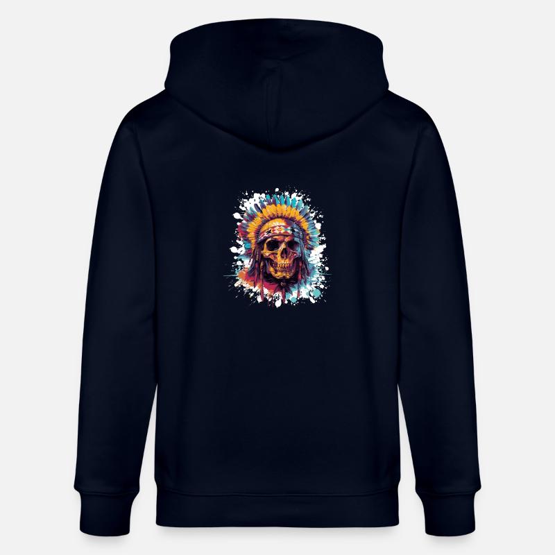 Crâne de chef indien - Veste à capuche bio CULTIVATOR Stanley/Stella Unisexe - marine
