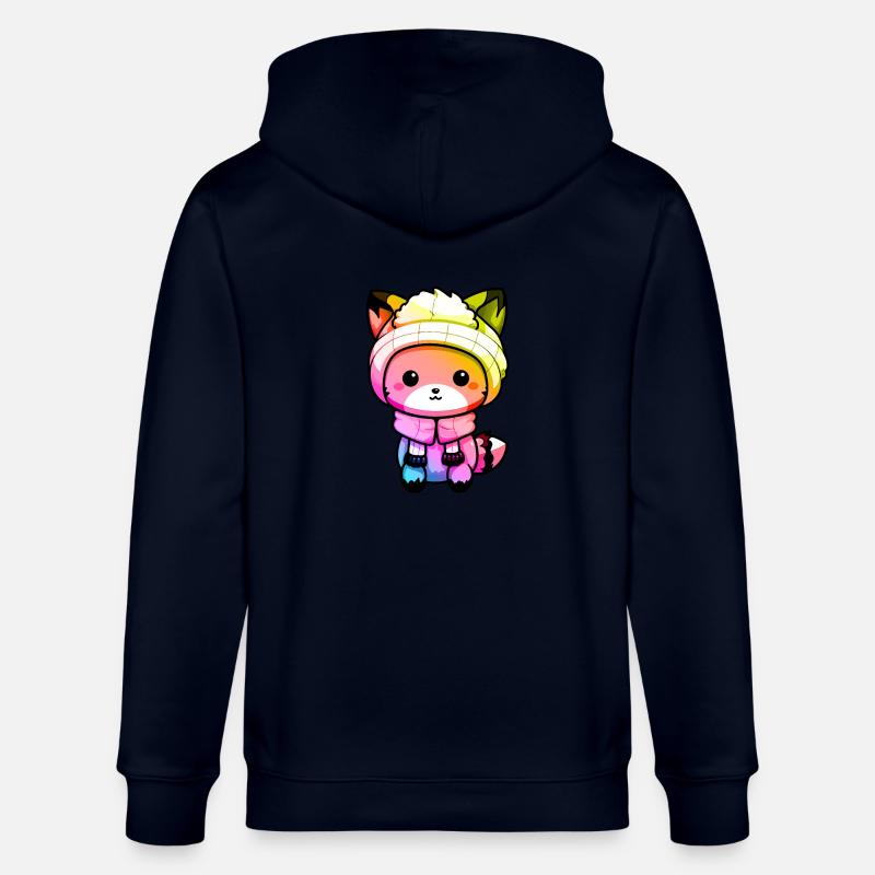 Fuchs Winter Tier Bunt Comic - Stanley/Stella Unisex Bio-Kapuzenjacke CULTIVATOR  - Navy