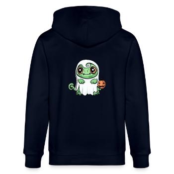 Caméléon Halloween Drôle Fantôme - Veste à capuche bio CULTIVATOR Stanley/Stella Unisexe - marine - Dos - Anna (173cm)
