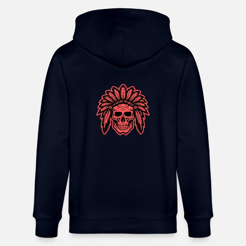 Crâne de chef indien Apache - Veste à capuche bio CULTIVATOR Stanley/Stella Unisexe - marine