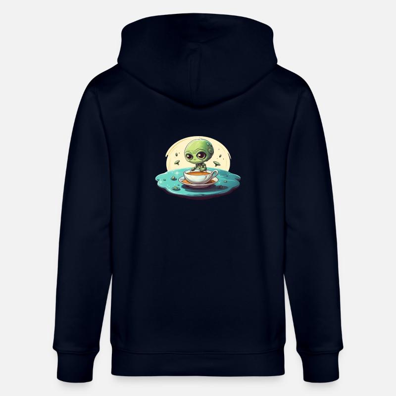 grünes alien kaffee kaffeetrinker - Stanley/Stella Unisex Bio-Kapuzenjacke CULTIVATOR  - Navy
