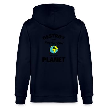 Feminismus Feministin - Stanley/Stella Unisex Bio-Kapuzenjacke CULTIVATOR  - Navy - Hinten - Anna (173cm)