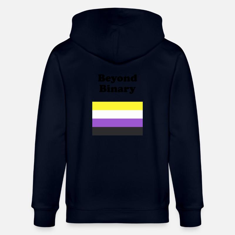 Non Binary Flag Beyond Binary - Stanley/Stella CULTIVATOR  Unisex Organic Hooded Jacket - navy