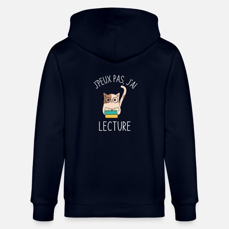 Café chat et lecture - Veste à capuche bio CULTIVATOR Stanley/Stella Unisexe - marine