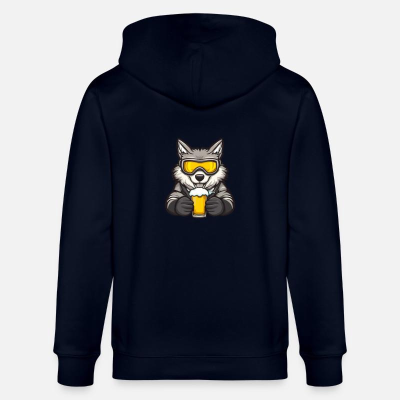 Wolf Apres Ski Bier Comic - Stanley/Stella Unisex Bio-Kapuzenjacke CULTIVATOR  - Navy