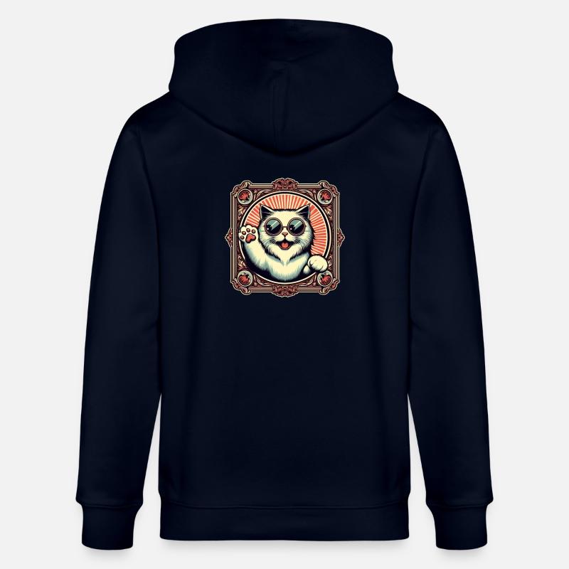 Chat ondulant - Veste à capuche bio CULTIVATOR Stanley/Stella Unisexe - marine