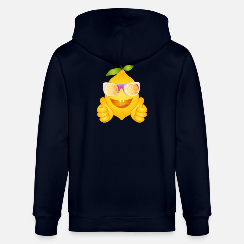 Coole Zitrone mit Sonnenbrille – Comicfrucht - Stanley/Stella Unisex Bio-Kapuzenjacke CULTIVATOR  - Navy
