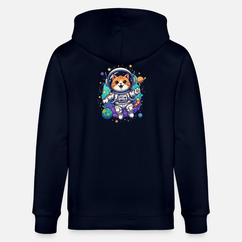 Chat astronaute dans l’espace - Veste à capuche bio CULTIVATOR Stanley/Stella Unisexe - marine