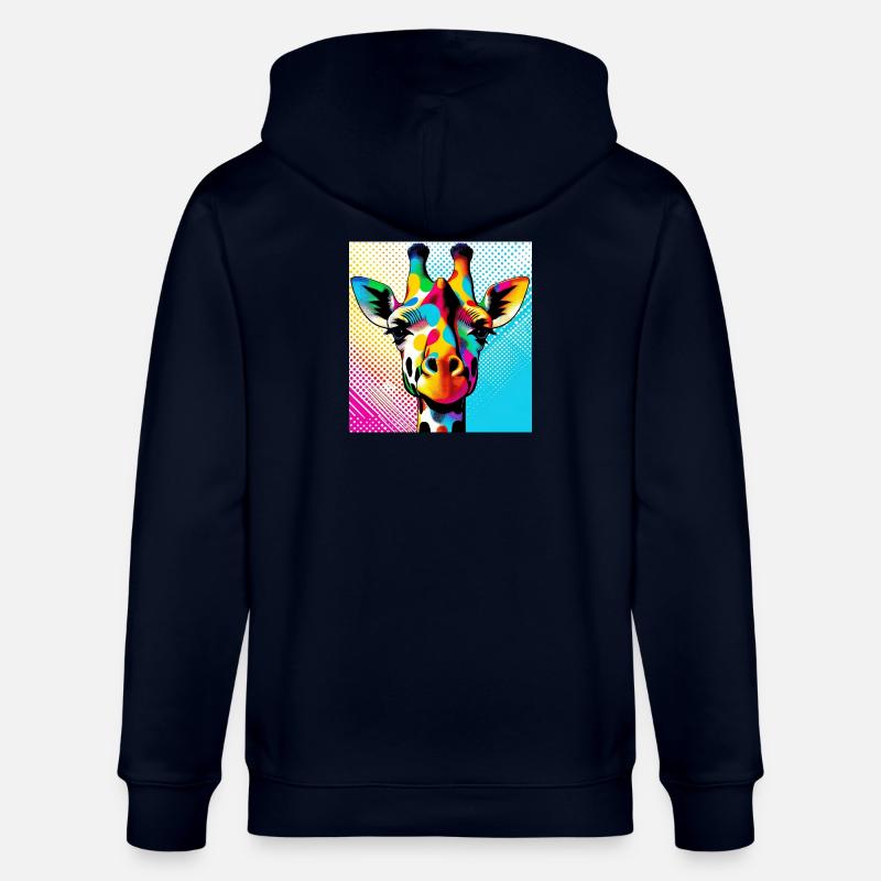 Giraffe Pop Art - Stanley/Stella Unisex Bio-Kapuzenjacke CULTIVATOR  - Navy
