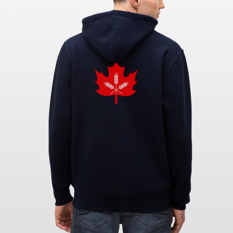 Canada maple leaf grain logo Stanley/Stella CULTIVATOR  Unisex Organic Hooded Jacket