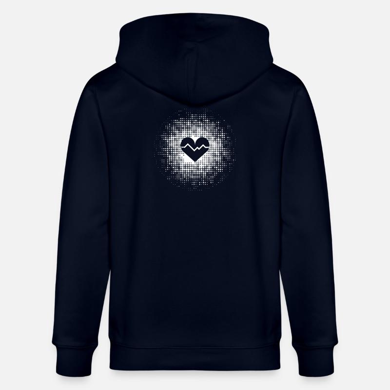 Contexte du cœur en points - Veste à capuche bio CULTIVATOR Stanley/Stella Unisexe - marine