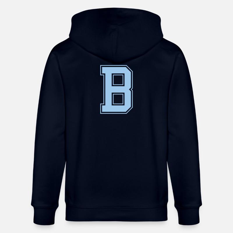 Monogramm Hellblau Varsity College Initiale B - Stanley/Stella Unisex Bio-Kapuzenjacke CULTIVATOR  - Navy