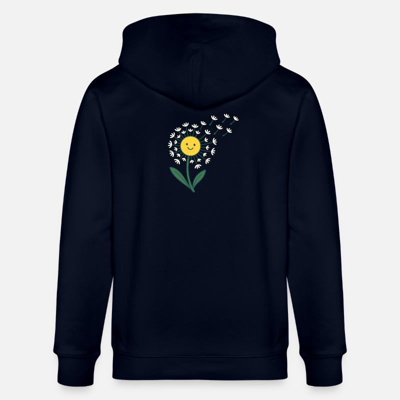 Lächelnde Sonne mit Blütenstrahlen - Stanley/Stella Unisex Bio-Kapuzenjacke CULTIVATOR - Navy