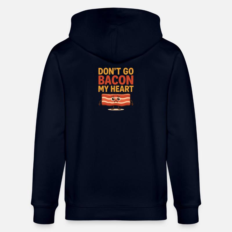 Bacon Heart Graffiti Design - Stanley/Stella CULTIVATOR  Unisex Organic Hooded Jacket - navy