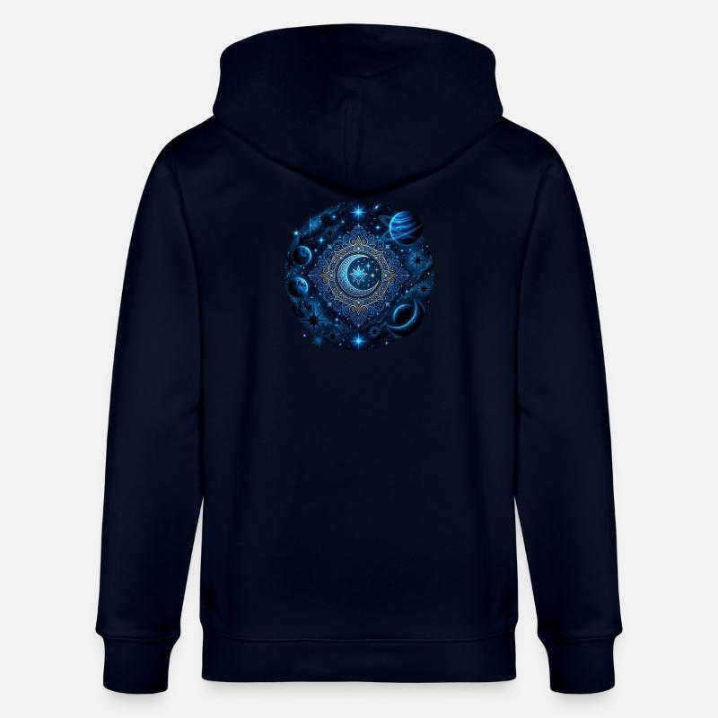 Space Planets Galaxies Stars Moons - Stanley/Stella CULTIVATOR Unisex Organic Hooded Jacket - navy