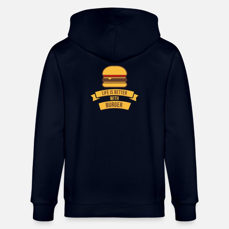 Das Leben ist besser mit Burger - Stanley/Stella Unisex Bio-Kapuzenjacke CULTIVATOR  - Navy