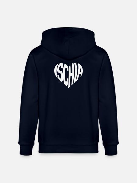 Ischia Heart Shape Typo - Stanley/Stella CULTIVATOR  Unisex Organic Hooded Jacket - navy