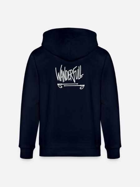 Wanderfull - Wortspiel mit Wanderstöcken - Stanley/Stella Unisex Bio-Kapuzenjacke CULTIVATOR - Navy