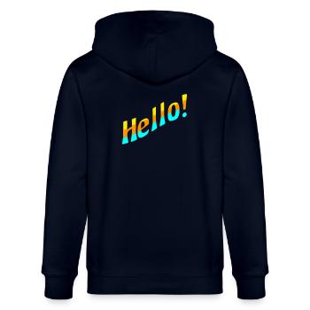 Hello! - Stanley/Stella CULTIVATOR  Unisex Organic Hooded Jacket - navy - Back - Anna (173cm)