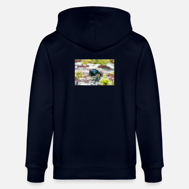 Birkhahn im Moos DSC 3331 - Stanley/Stella Unisex Bio-Kapuzenjacke CULTIVATOR - Navy