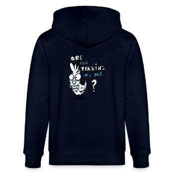 Bist du tokking zu mir - Stanley/Stella Unisex Bio-Kapuzenjacke CULTIVATOR  - Navy - Hinten - Anna (173cm)