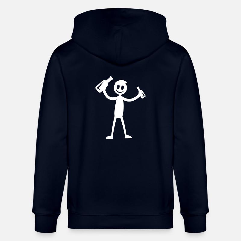 Bier Trinken Party Silhouette - Stanley/Stella Unisex Bio-Kapuzenjacke CULTIVATOR  - Navy