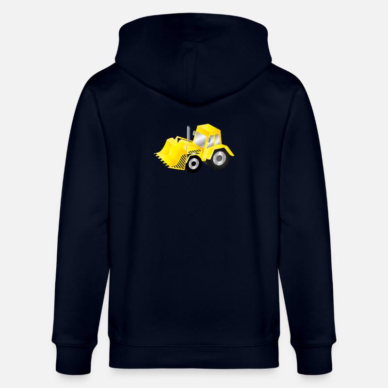 Strahlend gelber Bagger mit Power - Stanley/Stella Unisex Bio-Kapuzenjacke CULTIVATOR - Navy