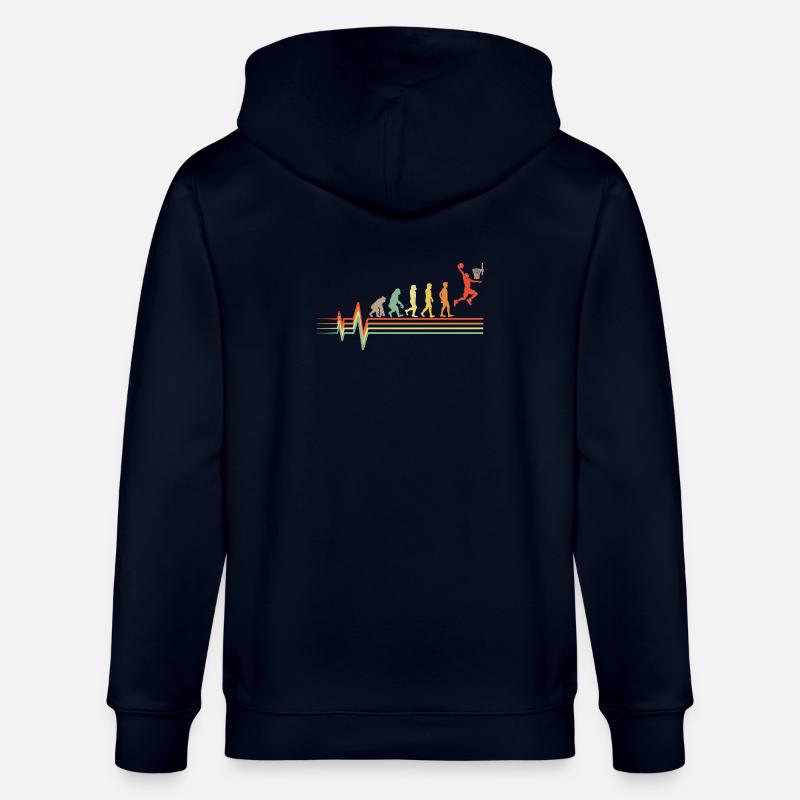 Basketball Evolution Retro EKG Herzschlag Geschenk - Stanley/Stella Unisex Bio-Kapuzenjacke CULTIVATOR  - Navy