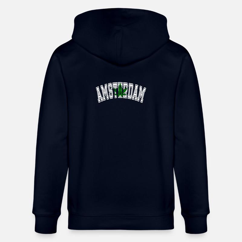 Amsterdam Design mit Cannabisblatt - Stanley/Stella Unisex Bio-Kapuzenjacke CULTIVATOR - Navy