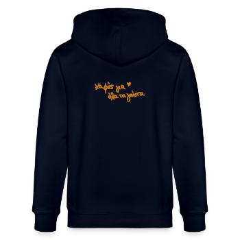 griechescher Kaffee Griechenland  - Stanley/Stella Unisex Bio-Kapuzenjacke CULTIVATOR  - Navy - Hinten - Anna (173cm)