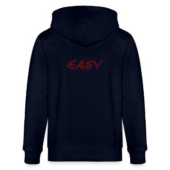 EASY - Stanley/Stella Unisex Bio-Kapuzenjacke CULTIVATOR  - Navy - Hinten - Anna (173cm)