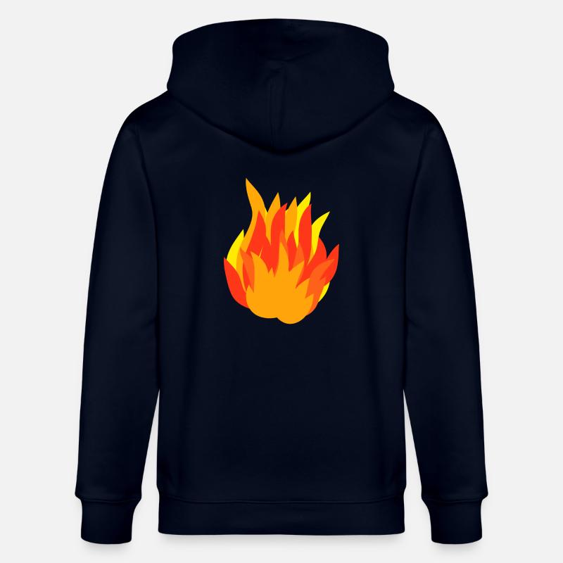 Feuer Flame eines Lagerfeuers, Geschenkidee - Stanley/Stella Unisex Bio-Kapuzenjacke CULTIVATOR  - Navy