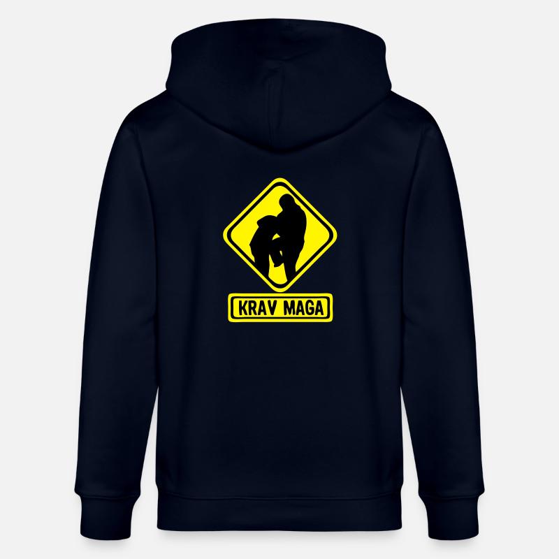 krav maga logo danger1 - Veste à capuche bio CULTIVATOR Stanley/Stella Unisexe - marine