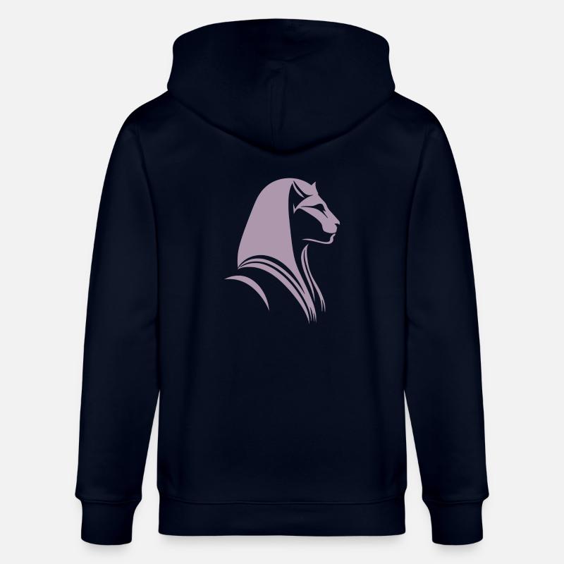 Chat Egypte Pharaon Silhouette - Veste à capuche bio CULTIVATOR Stanley/Stella Unisexe - marine