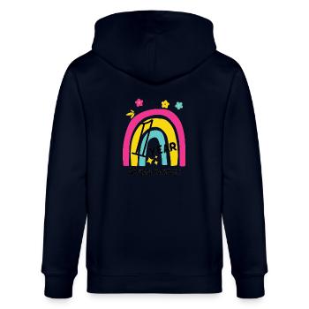 1 year, diaper party - Stanley/Stella CULTIVATOR  Unisex Organic Hooded Jacket - navy - Back - Anna (173cm)